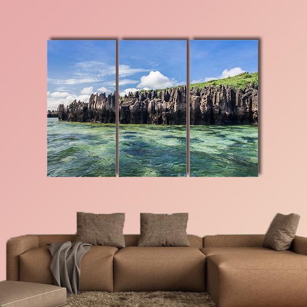 Karts In Emerald Sea Canvas Wall Art-3 Horizontal-Gallery Wrap-37" x 24"-Tiaracle