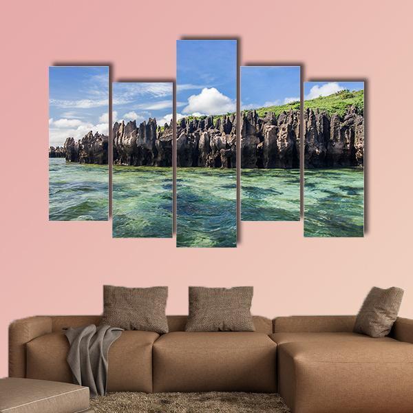 Karts In Emerald Sea Canvas Wall Art-5 Pop-Gallery Wrap-47" x 32"-Tiaracle