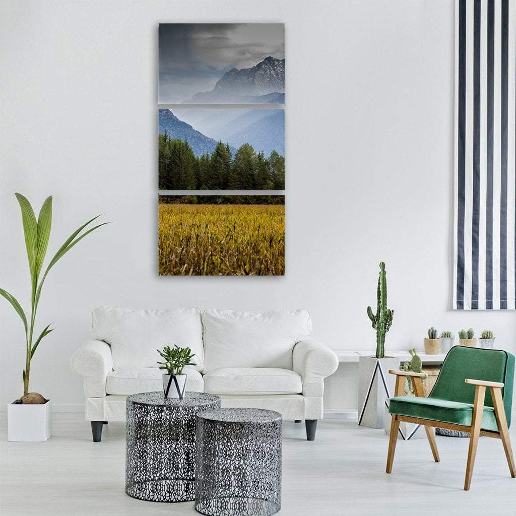 Karwendel Alpine Mountains Landscape Vertical Canvas Wall Art-3 Vertical-Gallery Wrap-12" x 25"-Tiaracle