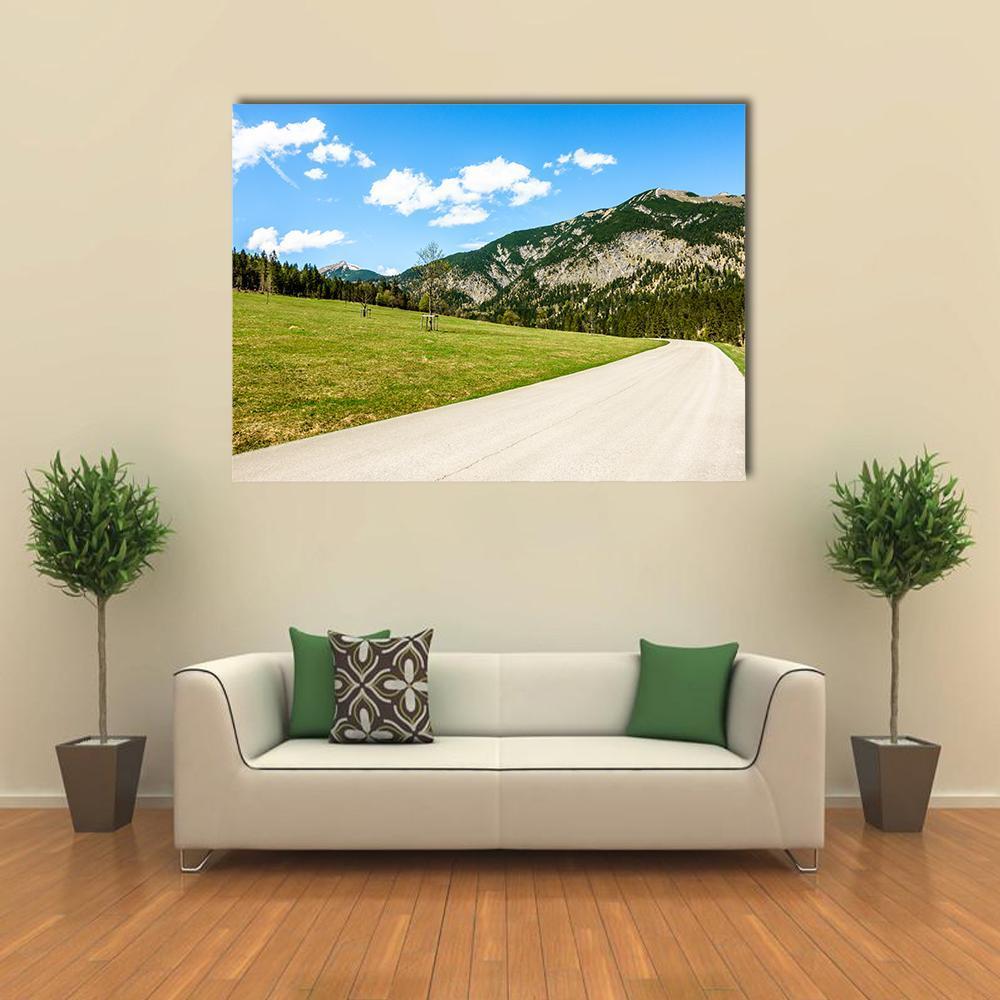 Karwendel Mountains Austria Canvas Wall Art-1 Piece-Gallery Wrap-48" x 32"-Tiaracle