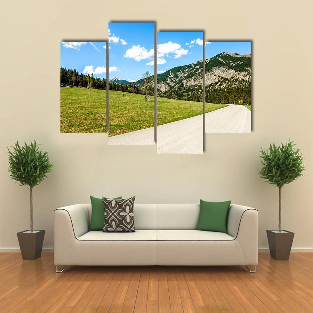 Karwendel Mountains Austria Canvas Wall Art-4 Pop-Gallery Wrap-50" x 32"-Tiaracle