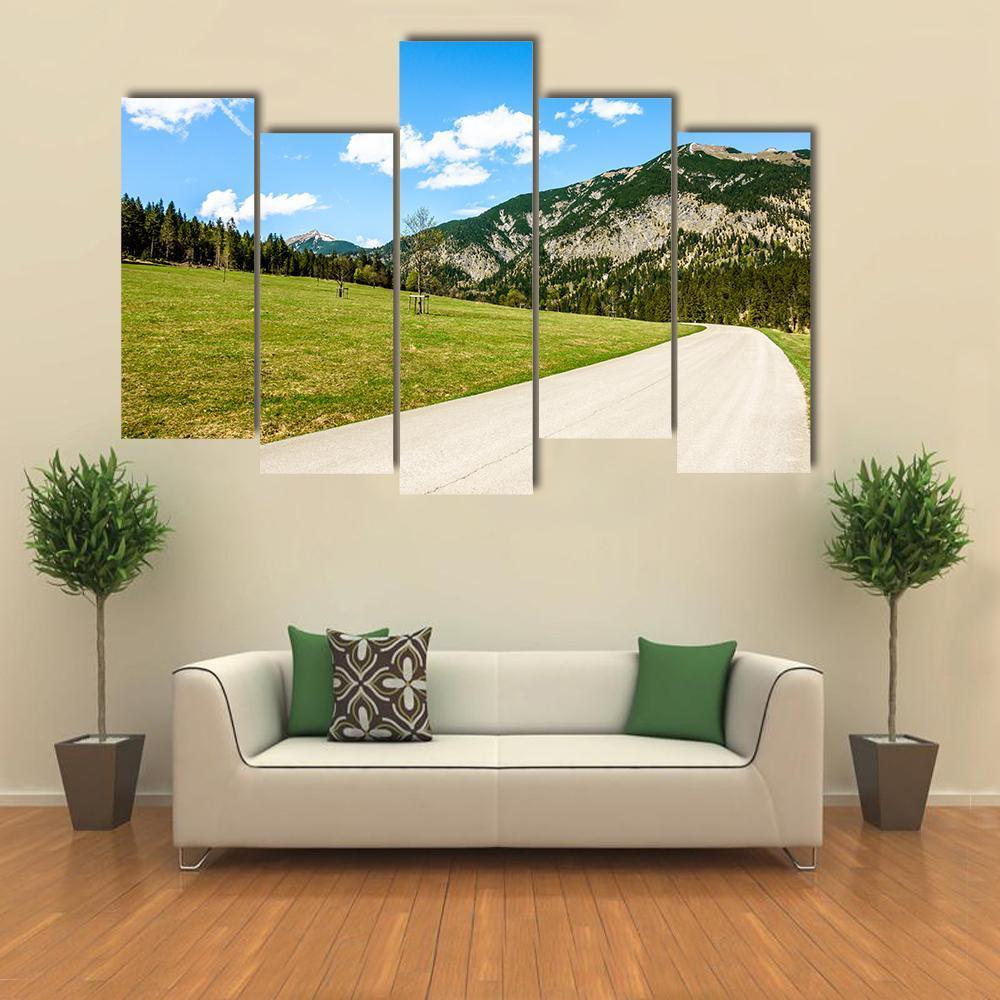 Karwendel Mountains Austria Canvas Wall Art-5 Pop-Gallery Wrap-47" x 32"-Tiaracle