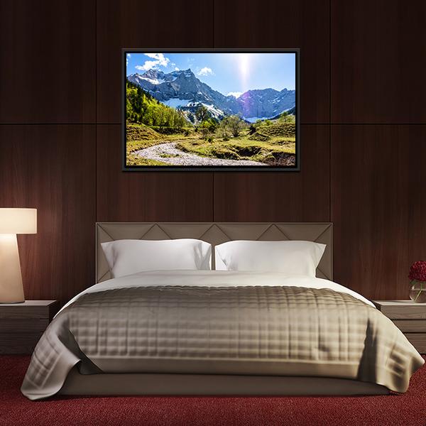 Karwendel Mountains In Austria Canvas Wall Art-3 Horizontal-Gallery Wrap-25" x 16"-Tiaracle