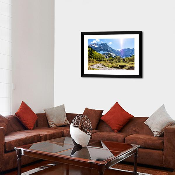 Karwendel Mountains In Austria Canvas Wall Art-3 Horizontal-Gallery Wrap-25" x 16"-Tiaracle