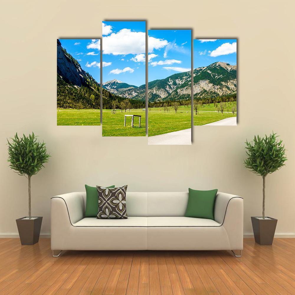 Karwendel Mountains Canvas Wall Art-4 Pop-Gallery Wrap-50" x 32"-Tiaracle