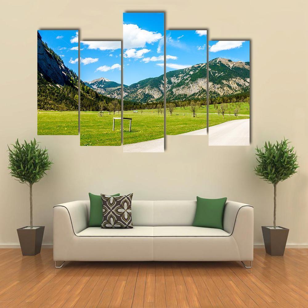 Karwendel Mountains Canvas Wall Art-5 Pop-Gallery Wrap-47" x 32"-Tiaracle