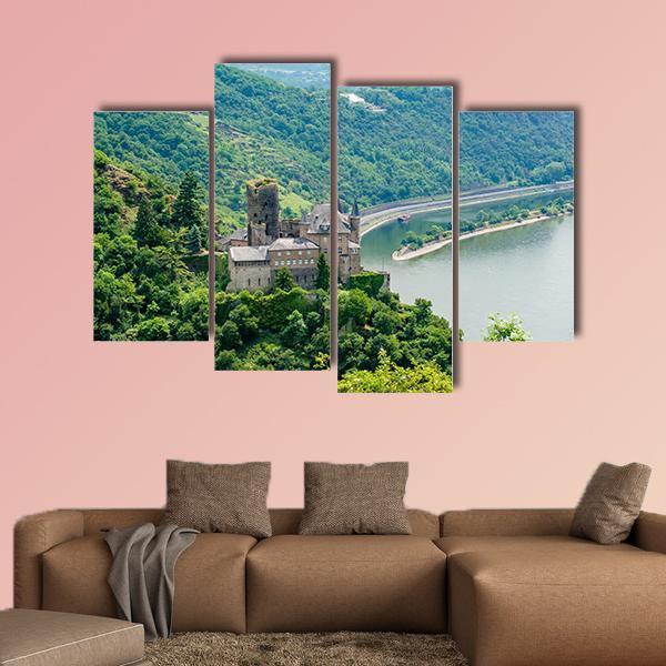 Katz Castle Germany Canvas Wall Art-4 Pop-Gallery Wrap-50" x 32"-Tiaracle