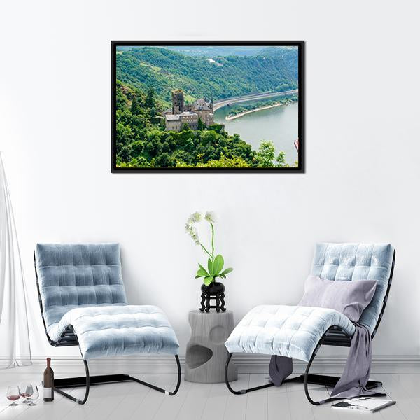 Katz Castle Germany Canvas Wall Art-1 Piece-Floating Frame-24" x 16"-Tiaracle