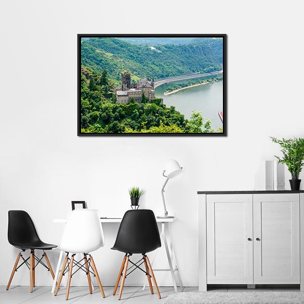 Katz Castle Germany Canvas Wall Art-3 Horizontal-Gallery Wrap-25" x 16"-Tiaracle