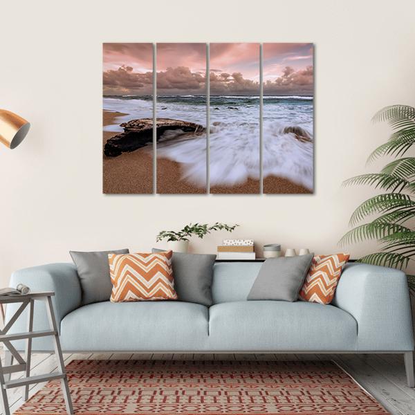 Kauai Hawaii Beach Canvas Wall Art-4 Horizontal-Gallery Wrap-34" x 24"-Tiaracle