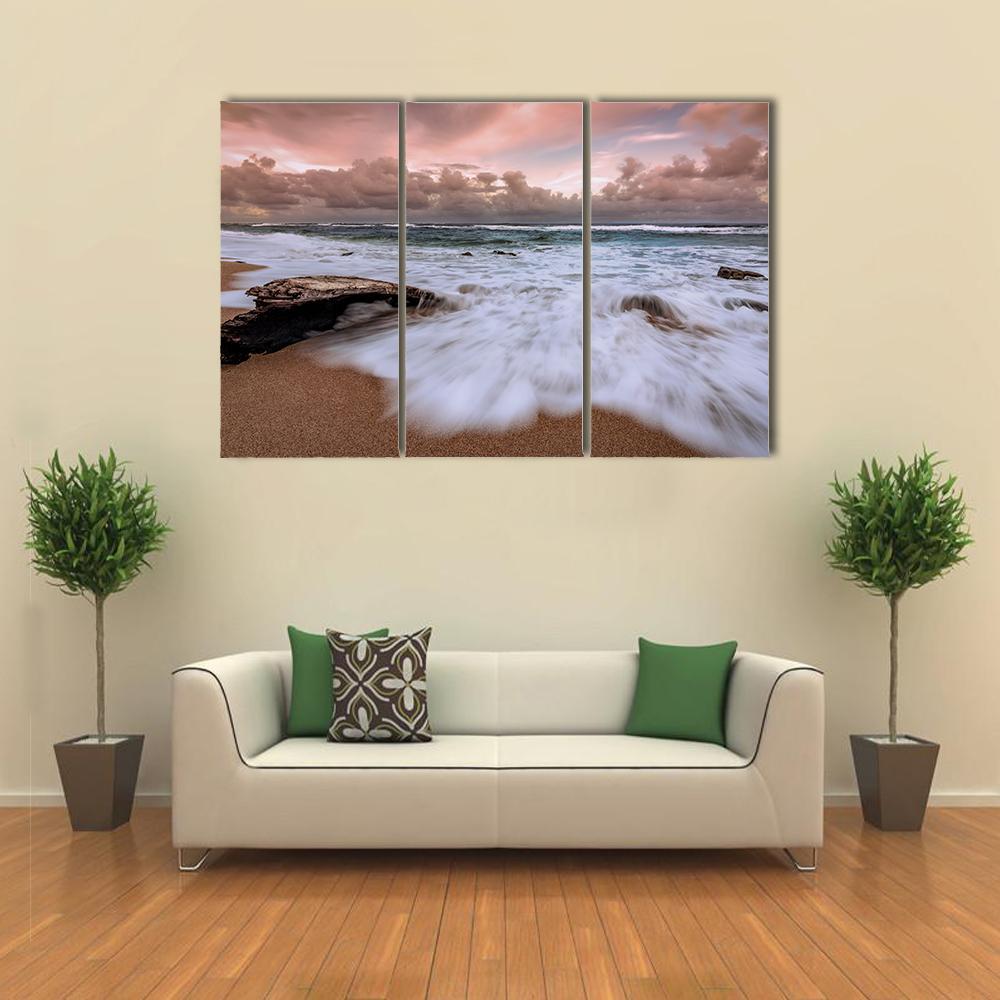 Kauai Hawaii Beach Canvas Wall Art-3 Horizontal-Gallery Wrap-37" x 24"-Tiaracle