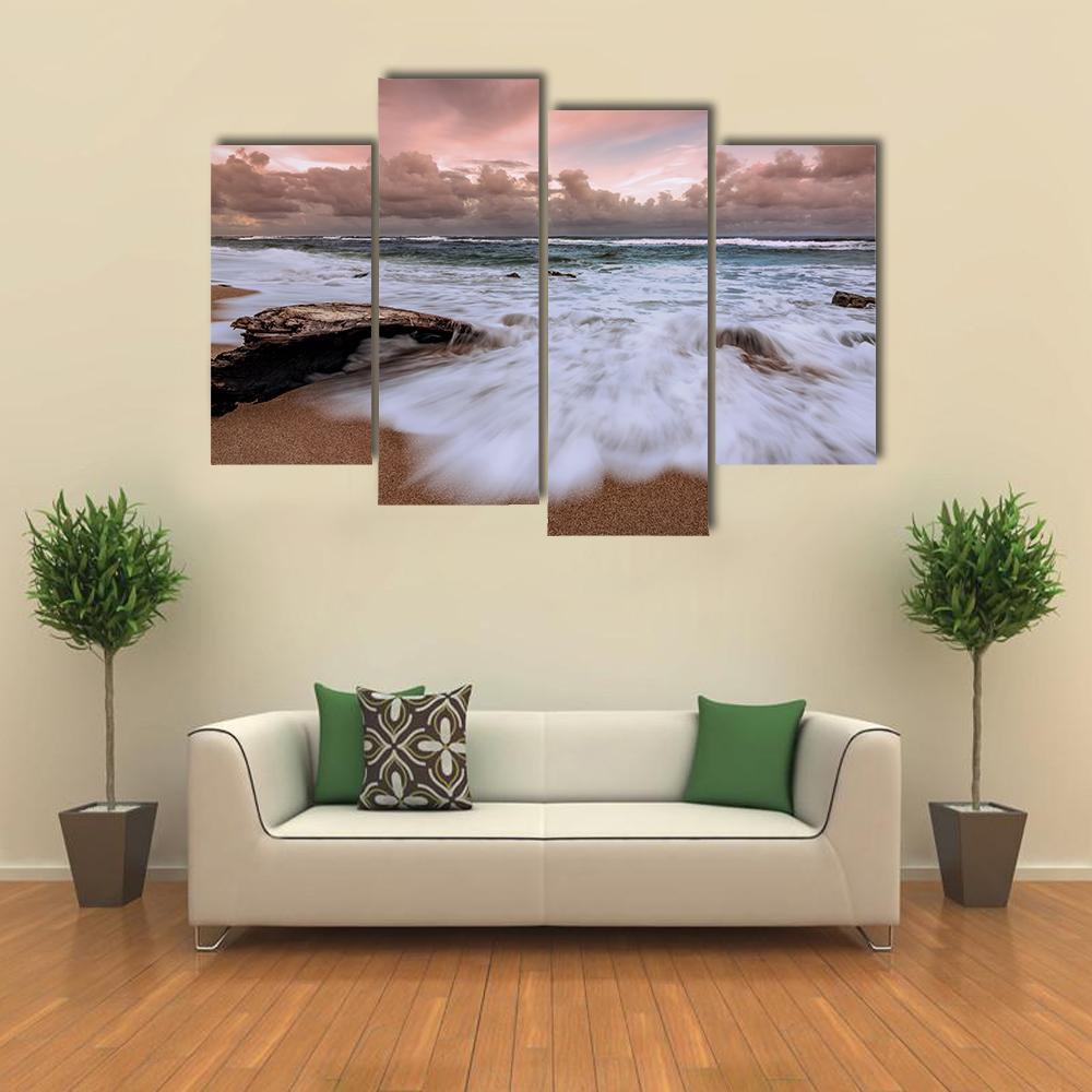 Kauai Hawaii Beach Canvas Wall Art-4 Pop-Gallery Wrap-50&quot; x 32&quot;-Tiaracle
