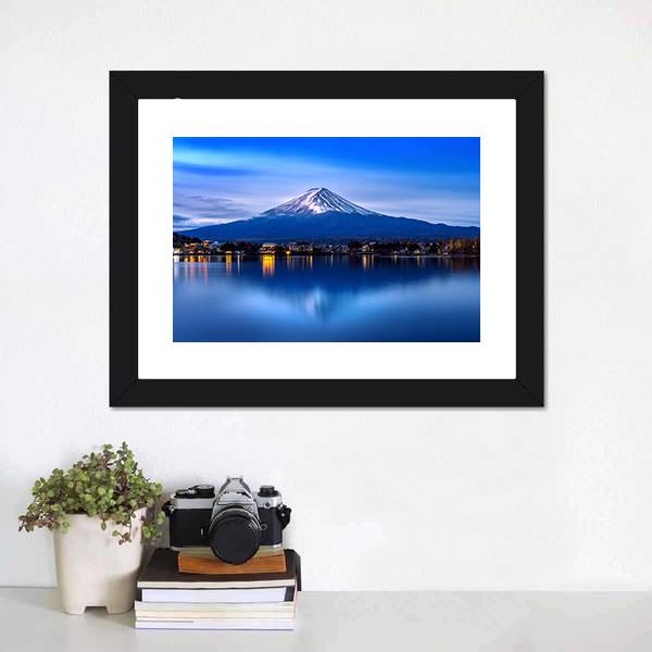 Kawaguchiko Lake Canvas Wall Art-1 Piece-Framed Print-20" x 16"-Tiaracle