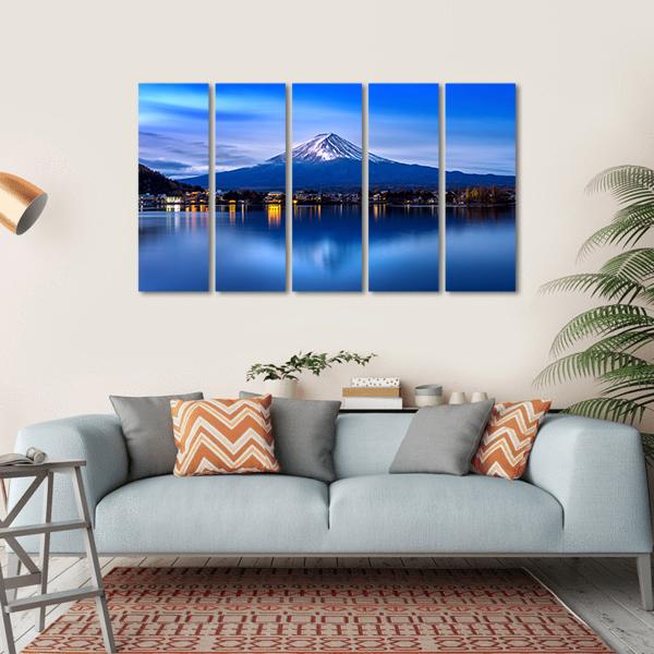 Kawaguchiko Lake Canvas Wall Art-5 Horizontal-Gallery Wrap-22" x 12"-Tiaracle