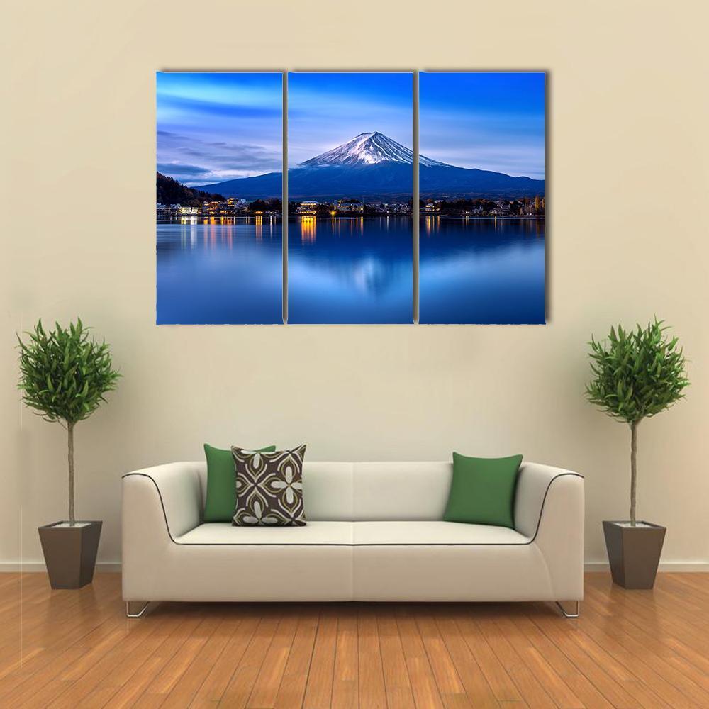 Kawaguchiko Lake Canvas Wall Art-3 Horizontal-Gallery Wrap-37" x 24"-Tiaracle