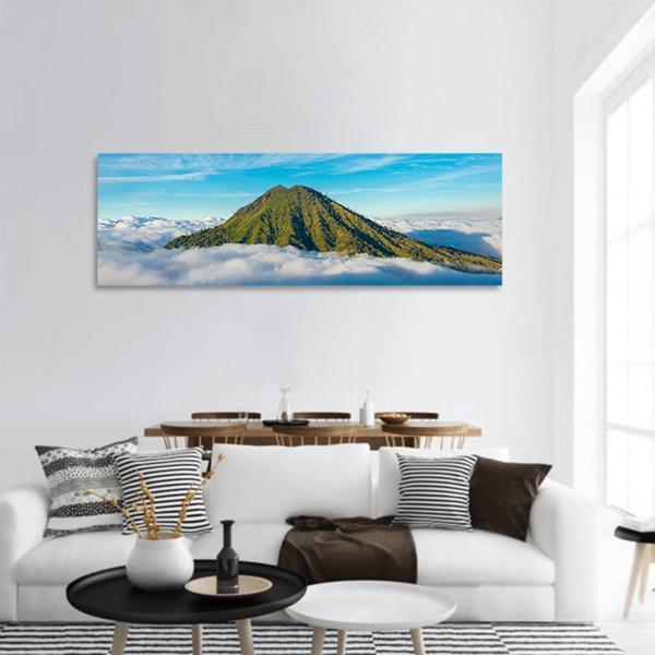 Mountain Above Clouds Panoramic Canvas Wall Art-3 Piece-25" x 08"-Tiaracle