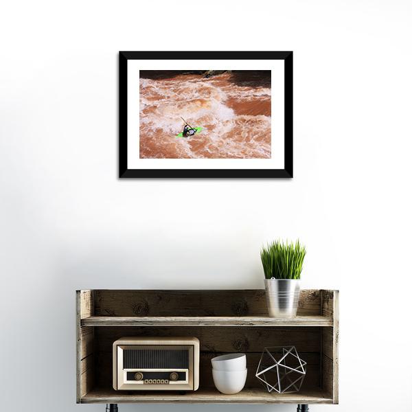 Kayak In River Canvas Wall Art-3 Horizontal-Gallery Wrap-25&quot; x 16&quot;-Tiaracle