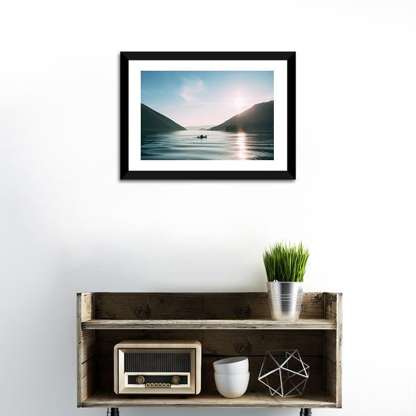 Kayak In The Lake Canvas Wall Art-3 Horizontal-Gallery Wrap-25" x 16"-Tiaracle