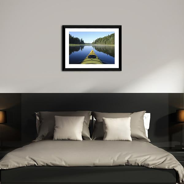 Kayak On Lake Quebec Canvas Wall Art-3 Horizontal-Gallery Wrap-25" x 16"-Tiaracle