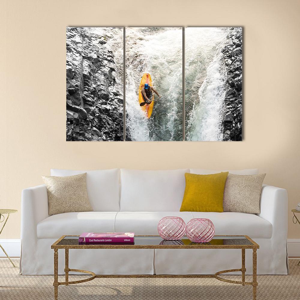 Kayaker In Diving Position Canvas Wall Art-3 Horizontal-Gallery Wrap-37&quot; x 24&quot;-Tiaracle