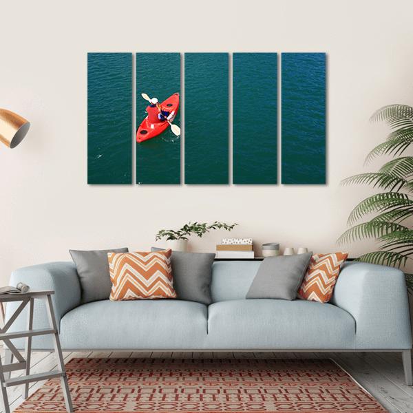 Kayaking At Ang Thong Canvas Wall Art-5 Horizontal-Gallery Wrap-22" x 12"-Tiaracle