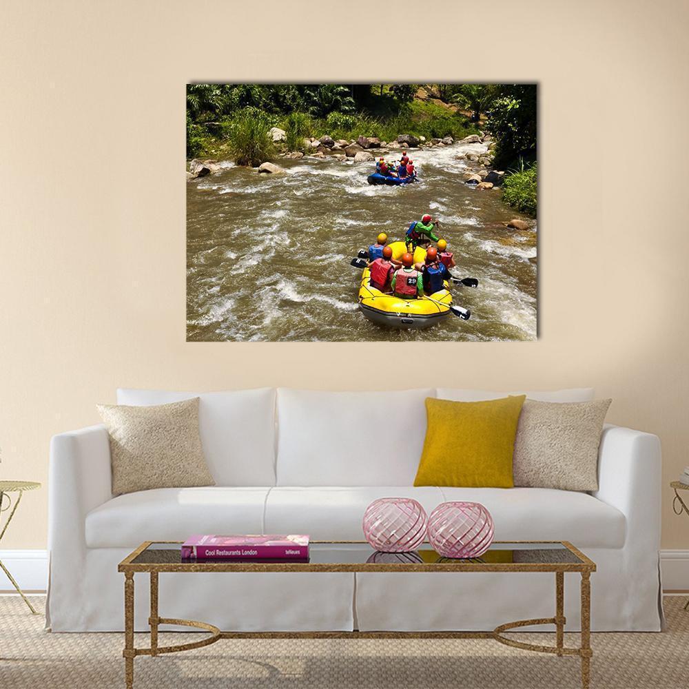 Rafting Race Canvas Wall Art-1 Piece-Gallery Wrap-36&quot; x 24&quot;-Tiaracle