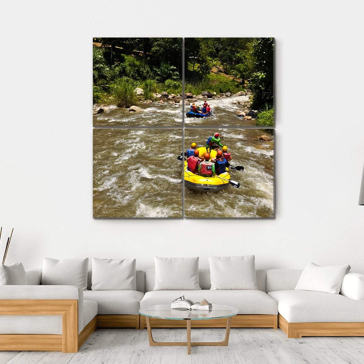 Rafting Race Canvas Wall Art-4 Square-Gallery Wrap-17" x 17"-Tiaracle