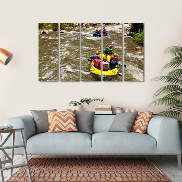 Rafting Race Canvas Wall Art-5 Horizontal-Gallery Wrap-22&quot; x 12&quot;-Tiaracle