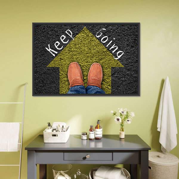 Keep going Inspirational Quote Canvas Wall Art-1 Piece-Floating Frame-24" x 16"-Tiaracle