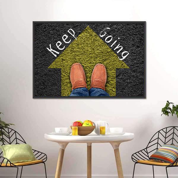 Keep going Inspirational Quote Canvas Wall Art-3 Horizontal-Gallery Wrap-25" x 16"-Tiaracle
