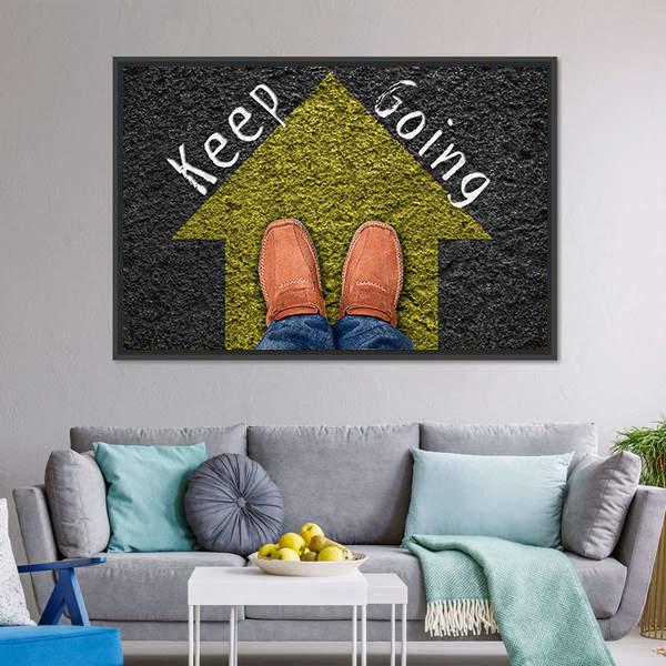 Keep going Inspirational Quote Canvas Wall Art-3 Horizontal-Gallery Wrap-25" x 16"-Tiaracle