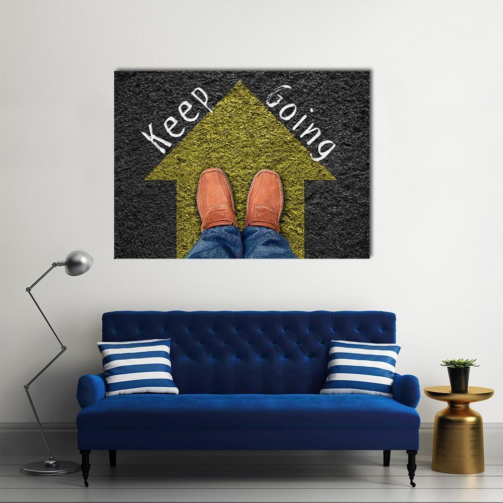 Keep going Inspirational Quote Canvas Wall Art-4 Pop-Gallery Wrap-50" x 32"-Tiaracle