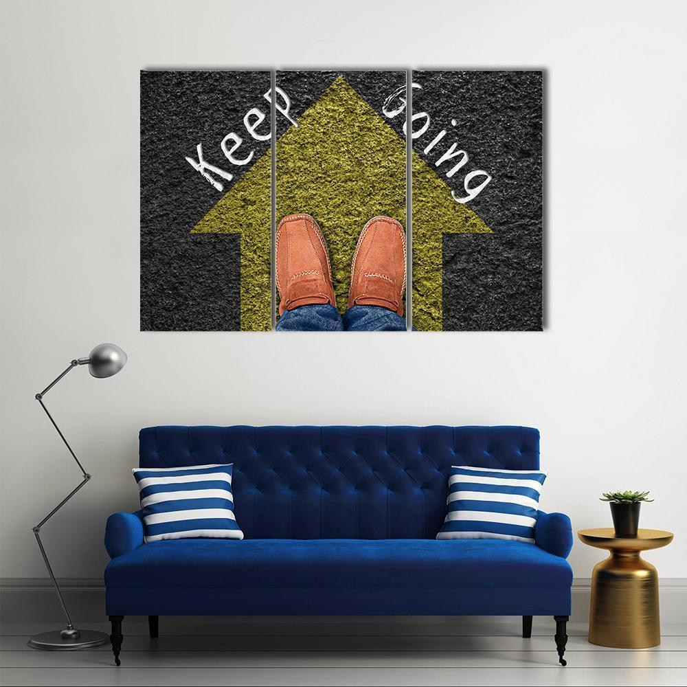 Keep going Inspirational Quote Canvas Wall Art-3 Horizontal-Gallery Wrap-37" x 24"-Tiaracle