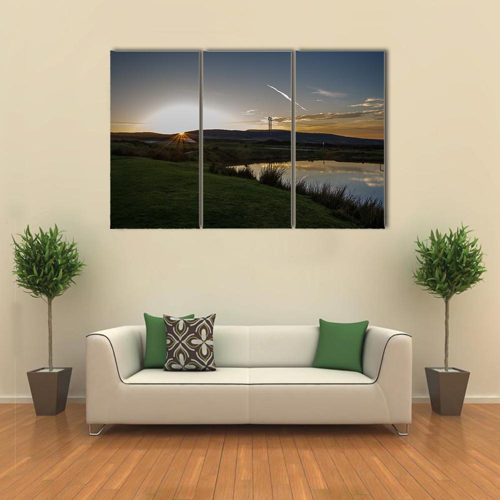 Keepers Pond In Evening Canvas Wall Art-3 Horizontal-Gallery Wrap-37" x 24"-Tiaracle