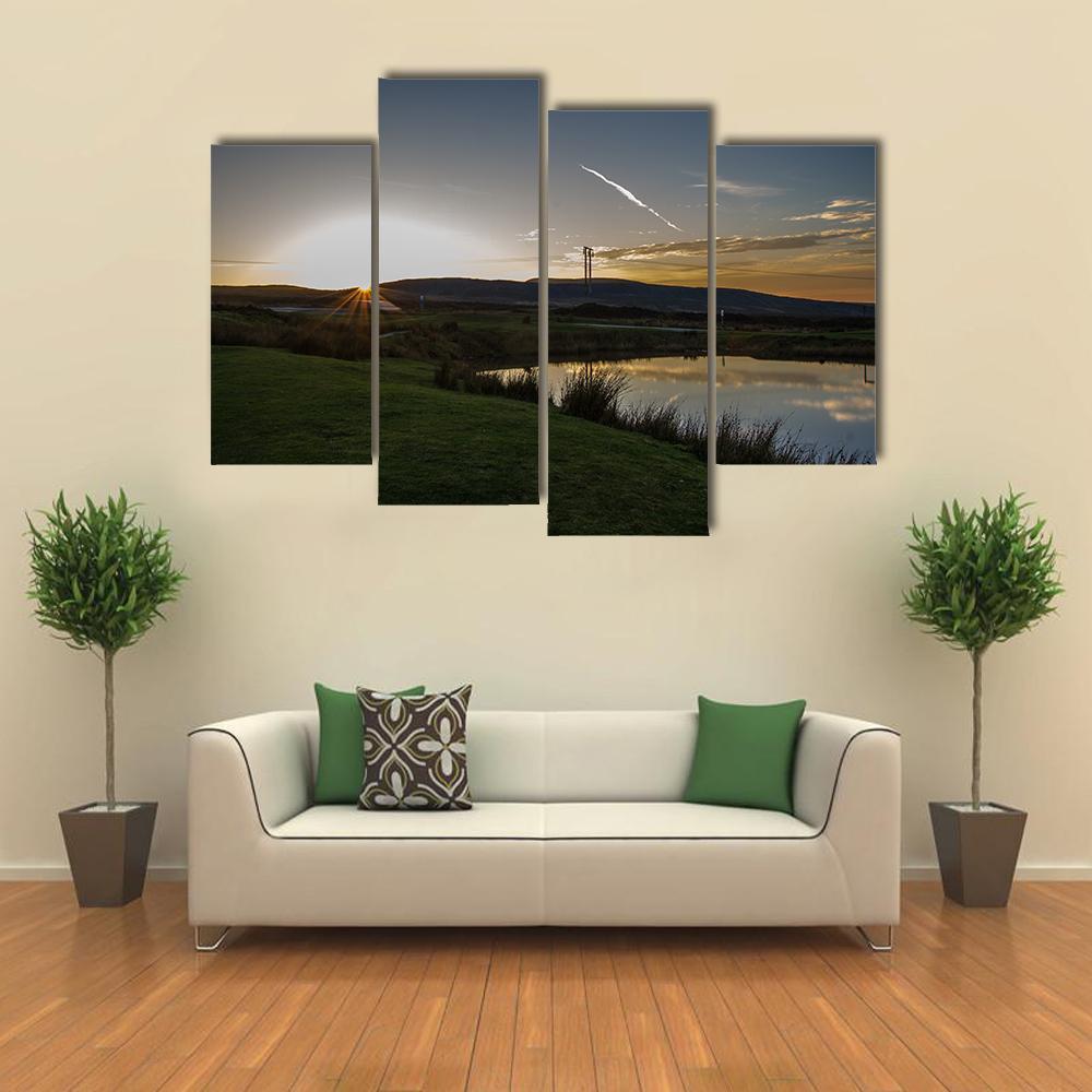 Keepers Pond In Evening Canvas Wall Art-4 Pop-Gallery Wrap-50" x 32"-Tiaracle