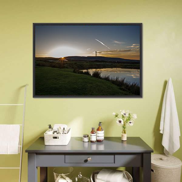 Keepers Pond In Evening Canvas Wall Art-3 Horizontal-Gallery Wrap-25" x 16"-Tiaracle