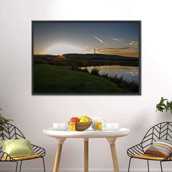 Keepers Pond In Evening Canvas Wall Art-3 Horizontal-Gallery Wrap-25" x 16"-Tiaracle