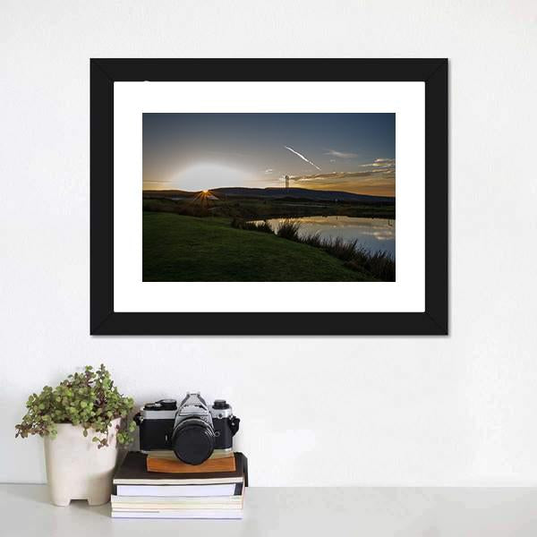 Keepers Pond In Evening Canvas Wall Art-1 Piece-Framed Print-20" x 16"-Tiaracle