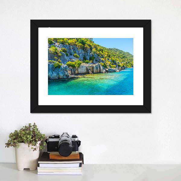 Kekova Island Canvas Wall Art-1 Piece-Framed Print-20" x 16"-Tiaracle