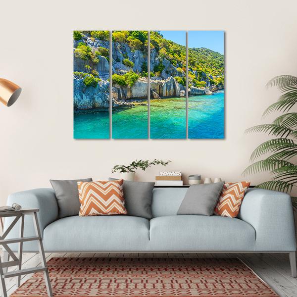 Kekova Island Canvas Wall Art-4 Horizontal-Gallery Wrap-34" x 24"-Tiaracle