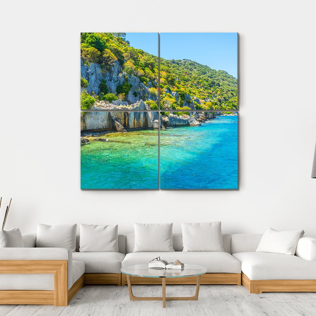 Kekova Island Canvas Wall Art-4 Square-Gallery Wrap-17" x 17"-Tiaracle