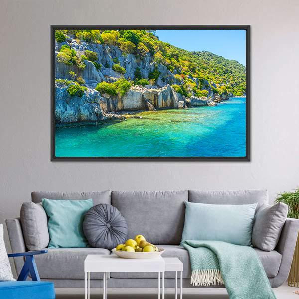 Kekova Island Canvas Wall Art-3 Horizontal-Gallery Wrap-25" x 16"-Tiaracle