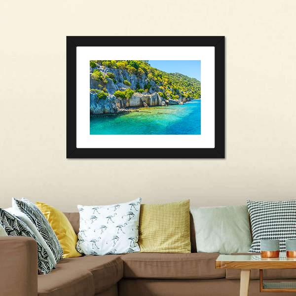 Kekova Island Canvas Wall Art-3 Horizontal-Gallery Wrap-25" x 16"-Tiaracle