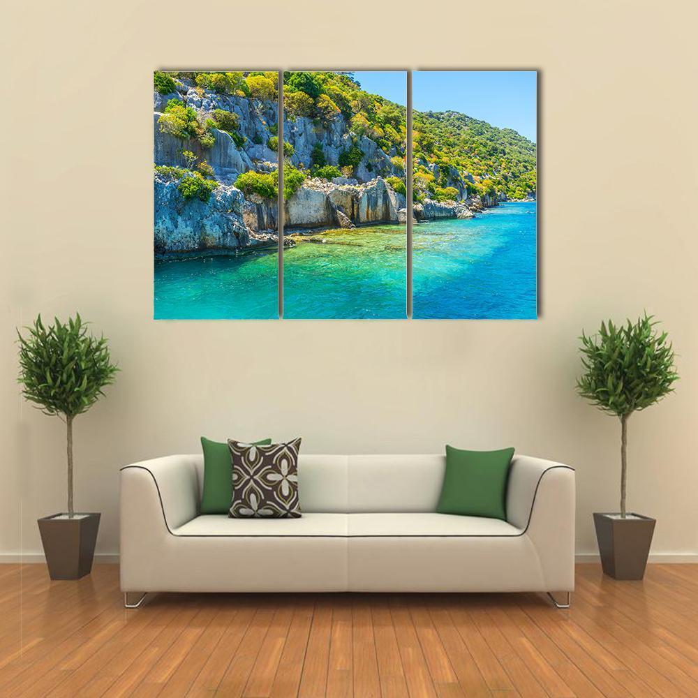 Kekova Island Canvas Wall Art-3 Horizontal-Gallery Wrap-37" x 24"-Tiaracle
