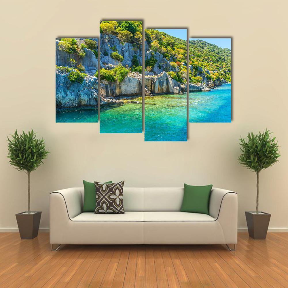 Kekova Island Canvas Wall Art-4 Pop-Gallery Wrap-50" x 32"-Tiaracle