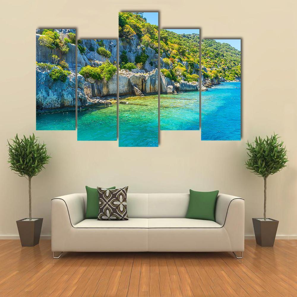 Kekova Island Canvas Wall Art-5 Pop-Gallery Wrap-47" x 32"-Tiaracle