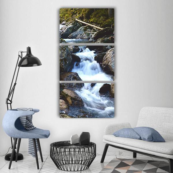 Kelchsau Waterfall Vertical Canvas Wall Art-3 Vertical-Gallery Wrap-12" x 25"-Tiaracle