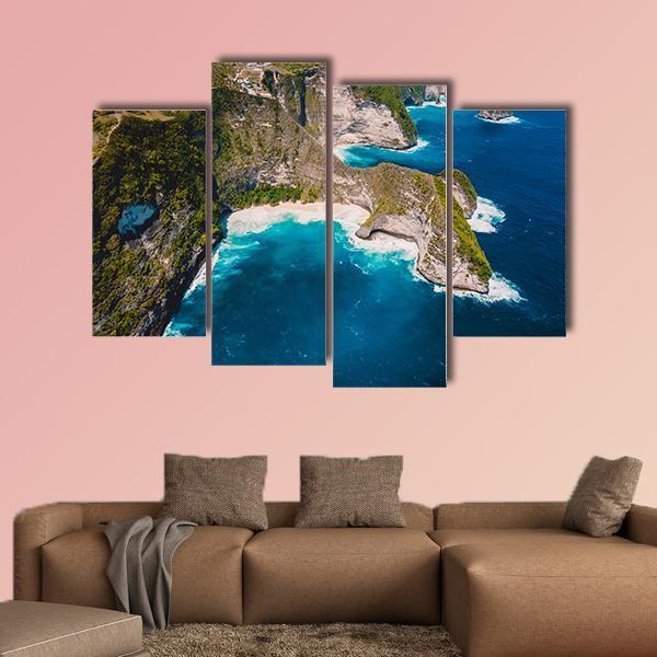 Kelingking Beach Indonesia Canvas Wall Art-4 Pop-Gallery Wrap-50" x 32"-Tiaracle