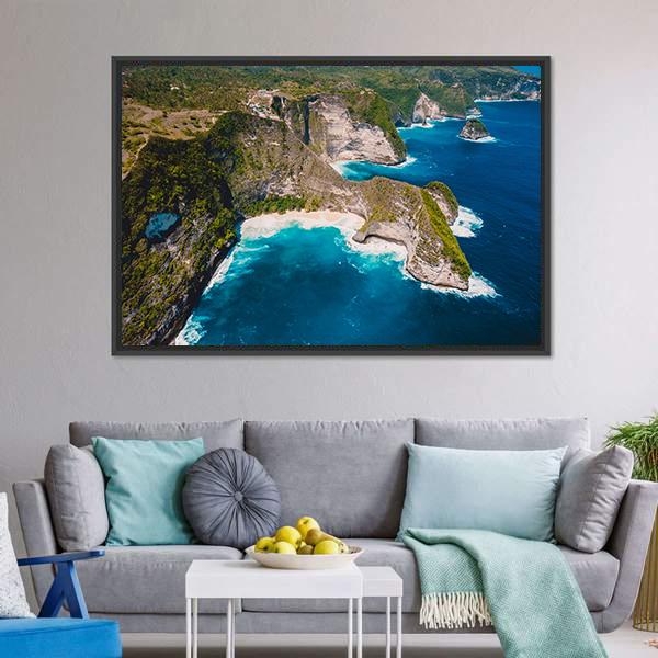 Kelingking Beach Indonesia Canvas Wall Art-3 Horizontal-Gallery Wrap-25" x 16"-Tiaracle
