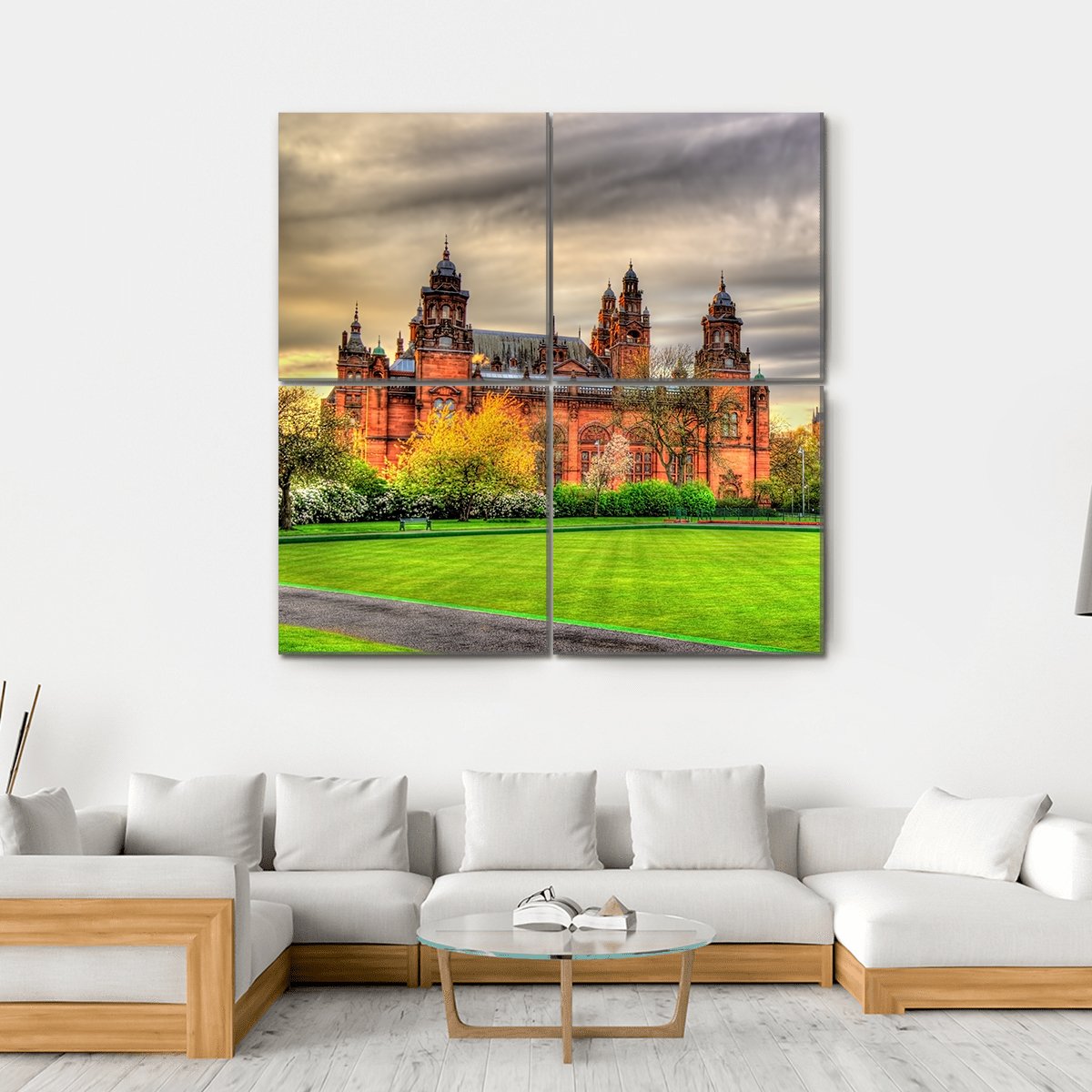 Kelvingrove Museum Canvas Wall Art-4 Square-Gallery Wrap-17" x 17"-Tiaracle